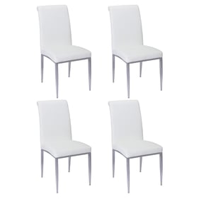 4 Chintaly Imports Alexis White Upholstered Cantilever Side Chairs