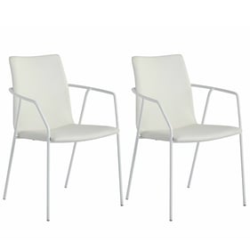 2 Chintaly Imports Alicia White PU Arm Chairs