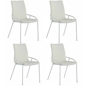 4 Chintaly Imports Alicia White PU Side Chairs