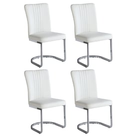 4 Chintaly Imports Alina White Cantilever Side Chairs