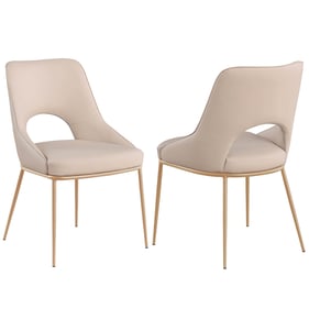 2 Chintaly Imports Amelia Beige Open Back Side Chairs