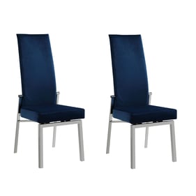 2 Chintaly Imports Anabel Blue Motion Back Dining Side Chairs