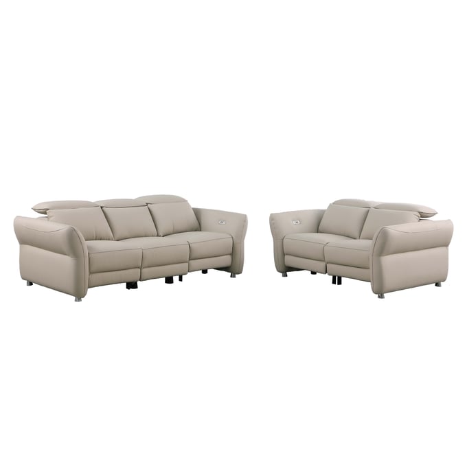 Chintaly Imports Atlanta Beige Reclining 2pc Living Room Set CHF-ATLANTA-2PC-BGE