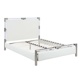 Chintaly Imports Barcelona Matte White PU Upholstered King Bed