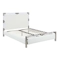 Upholstered King Bed w/ Solid Acrylic and Brushed Nickel Frame