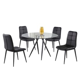 Chintaly Imports Beatriz Matte Black 5pc Dining Room Set