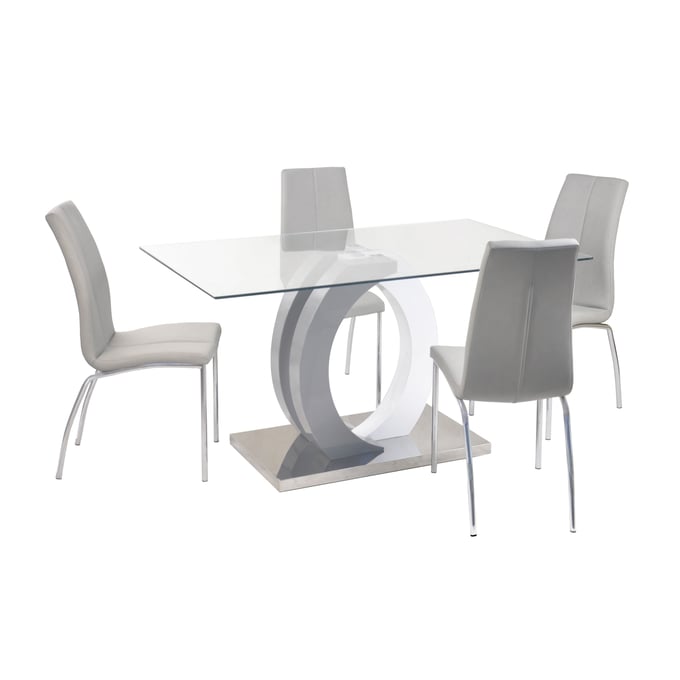 Chintaly Imports Becky Grey 5pc Dining Room Set CHF-BECKY-5PC