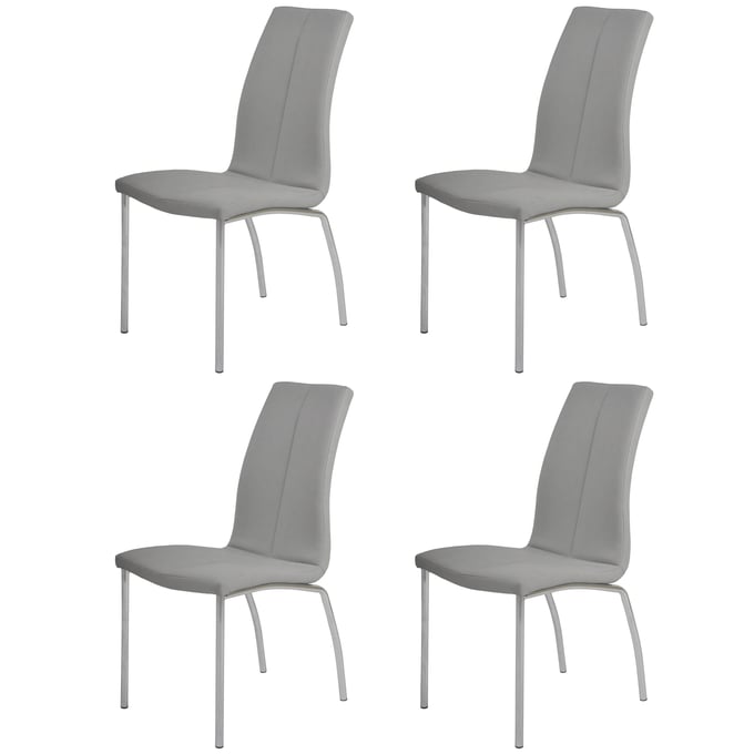 4 Chintaly Imports Becky Grey Curved Back Side Chairs CHF-BECKY-SC-GRY