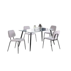 Chintaly Imports Bertha Matte Black Grey 5pc Dining Room Set