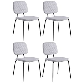 4 Chintaly Imports Bertha Matte Black Grey Side Chairs