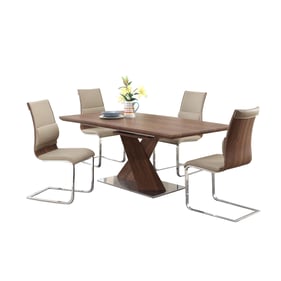 Chintaly Imports Bethany Taupe Walnut 5pc Dining Set