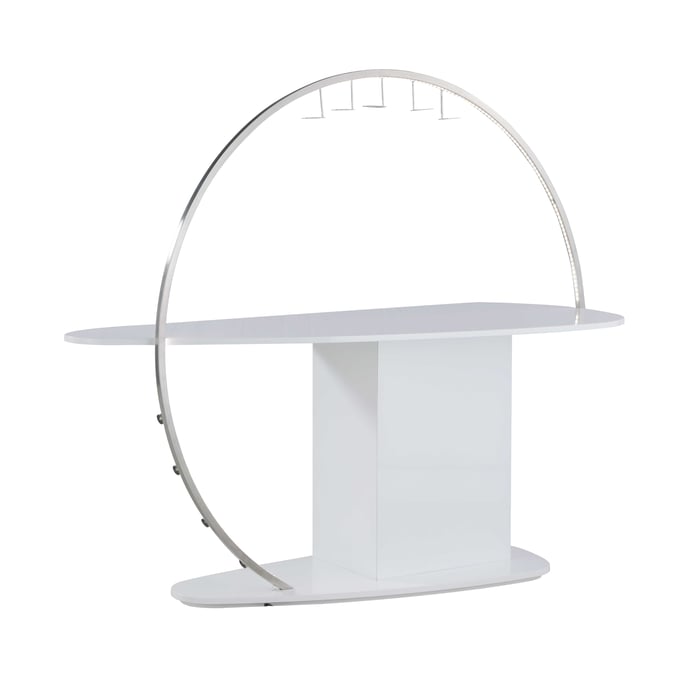 Chintaly Imports Bowery Brushed Steel Bar Hoop CHF-BOWERY-BAR-WHT-F