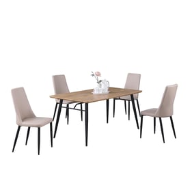 Chintaly Imports Bridget Beige Oak 5pc Dining Room Set