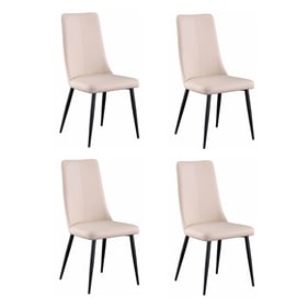 4 Chintaly Imports Bridget Beige Contour Back Dining Chairs