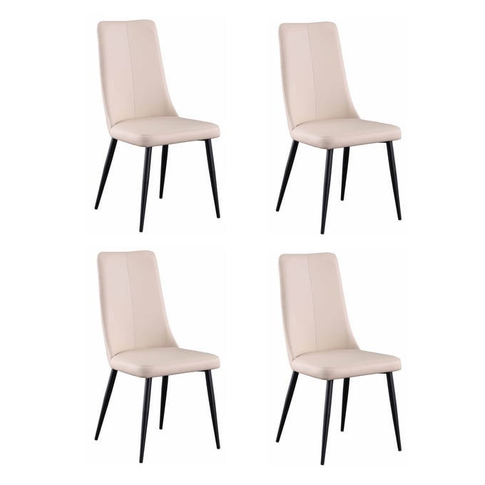 4 Chintaly Imports Bridget Beige Contour Back Dining Chairs CHF-BRIDGET-SC-BGE