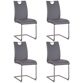 4 Chintaly Imports Carina Grey Cantilever Back Side Chairs