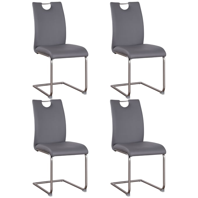 4 Chintaly Imports Carina Grey Cantilever Back Side Chairs CHF-CARINA-SC-GRY