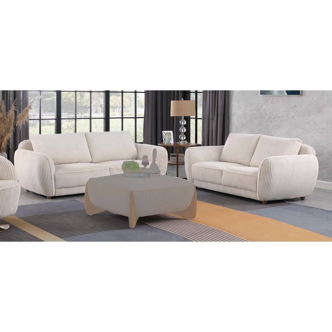 Chintaly Imports Charleston Beige 2pc Living Room Set CHF-CHARLESTON-2PC-BGE