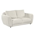 Modern Loveseat w/ Channel Pattern & Wooden Legs