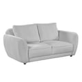 Modern Loveseat w/ Channel Pattern & Wooden Legs