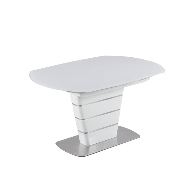 Chintaly Imports Charlotte Gloss White Tapered Pedestal CHF-CHARLOTTE-DT-M