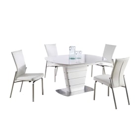 Chintaly Imports Charlotte Molly Gloss White 5pc Dining Room Set