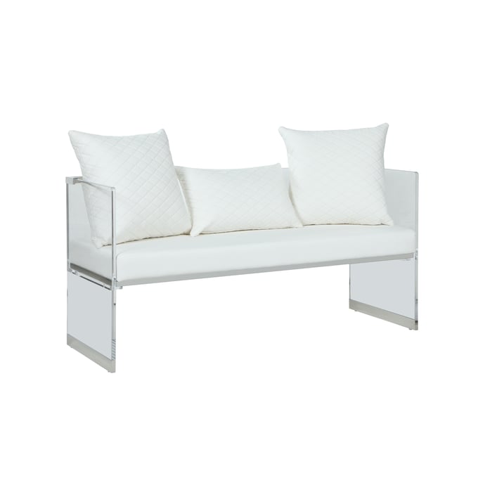 Chintaly Imports Ciara White Upholstered Bench CHF-CIARA-BCH-WHT