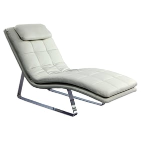 Chintaly Imports Corvette White Chrome Chaise Lounge Set