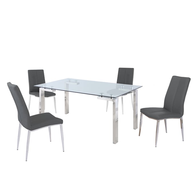 Chintaly Imports Cristina Abigail Ash 5pc Dining Room Set CHF-CRISTINA-ABIGAIL-5PC-ASH