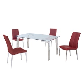 Chintaly Imports Cristina Abigail Red 5pc Dining Room Set