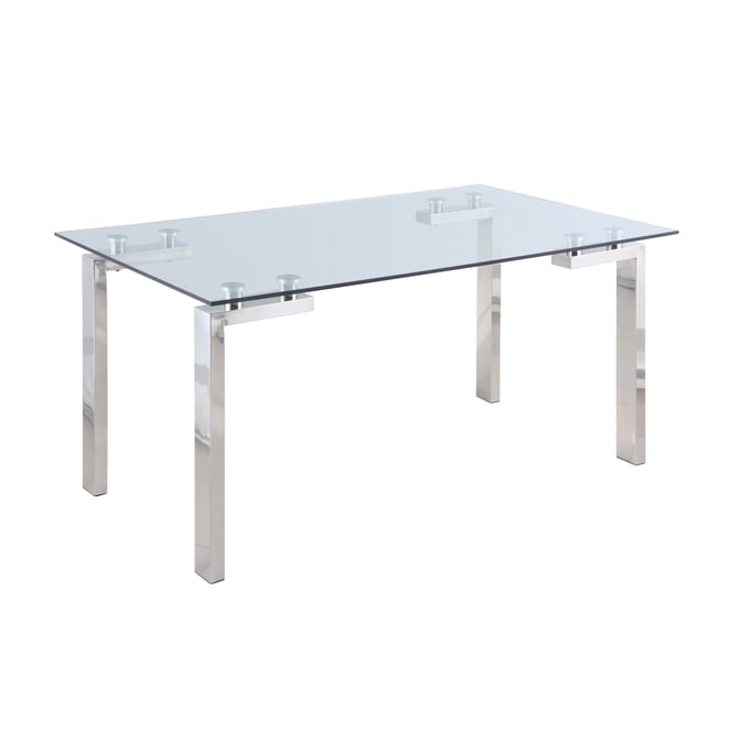 Chintaly Imports Cristina Clear Glass 61 Inch Dining Table Top CHF-CRISTINA-DT-T