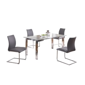 Chintaly Imports Cristina Jane Grey 5pc Dining Room Set