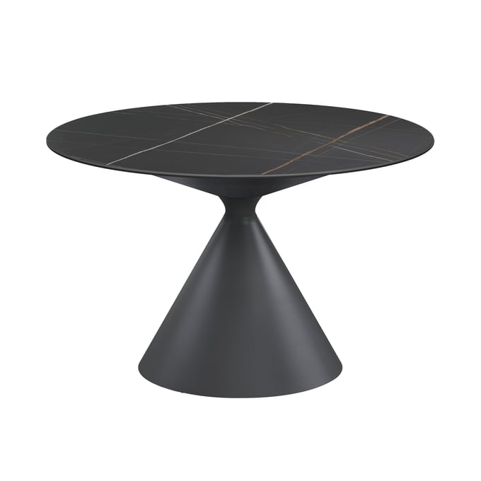 Chintaly Imports Daphne Matte Black 47 Inch Dining Table CHF-DAPHNE-DT-BLK