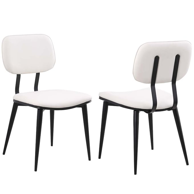 2 Chintaly Imports Daphne White Side Chairs CHF-DAPHNE-SC-BLK-WHT