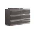 Contemporary High Gloss 6-Drawer Bedroom Dresser