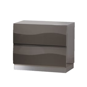 Chintaly Imports Delhi Gloss Grey 2 Drawer Night Stand