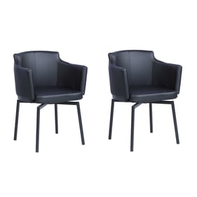 2 Chintaly Imports Demi Black Swivel Arm Chairs