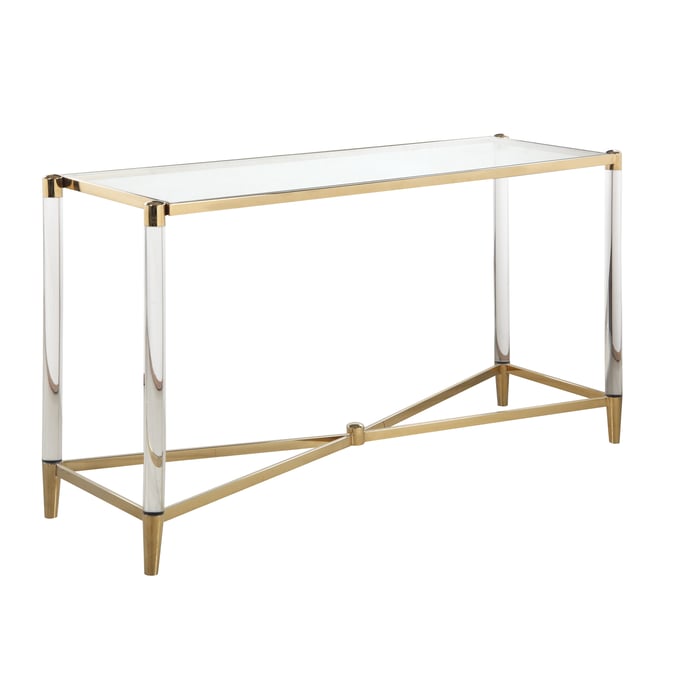 Chintaly Imports Denali Clear Glass Rectangle Sofa Table CHF-DENALI-ST