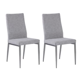 2 Chintaly Imports Desiree Light Grey Contour Back Chairs