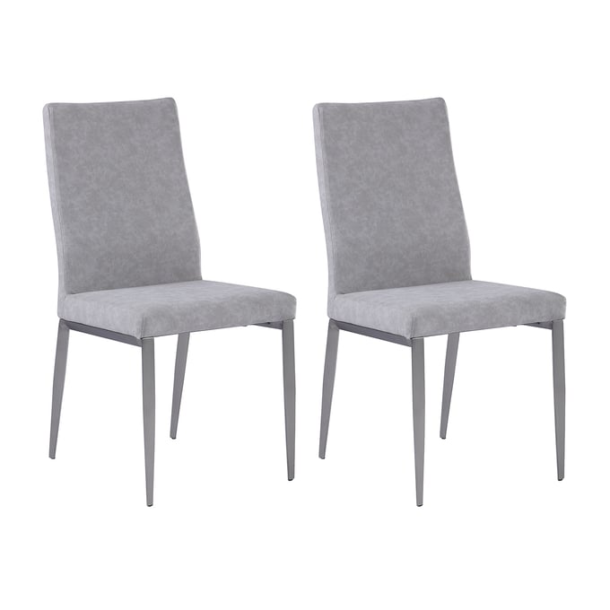 2 Chintaly Imports Desiree Light Grey Contour Back Chairs CHF-DESIREE-SC-GRY