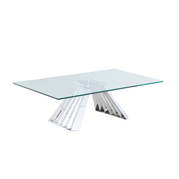 Chintaly Imports Dominique Clear Glass Cocktail Table Top CHF-DOMINIQUE-CT-T