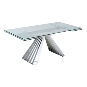 Chintaly Imports Dominique Clear Polished Stainless Steel Dining Table