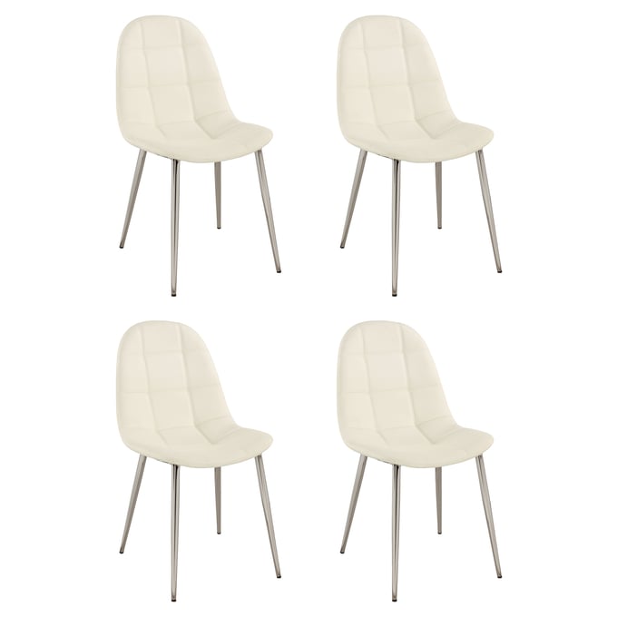 4 Chintaly Imports Donna White Side Chairs CHF-DONNA-SC-WHT