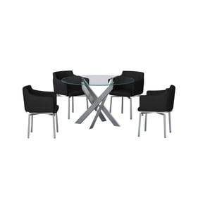 Chintaly Imports Dusty Black 5pc Dining Room Set