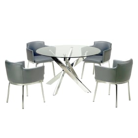 Chintaly Imports Dusty Grey 5pc Dining Room Set