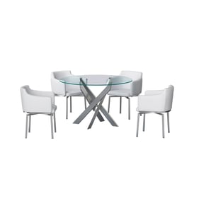 Chintaly Imports Dusty White 5pc Dining Room Set