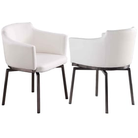 2 Chintaly Imports Dusty White Black Swivel Arm Chairs