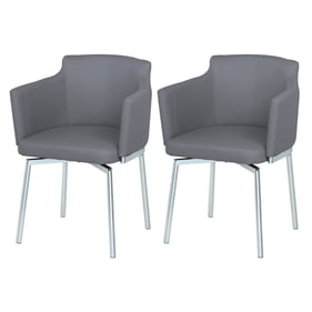 2 Chintaly Imports Dusty Grey Swivel Arm Chairs