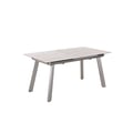 Glass & Ceramic Table w/ Pop Up Extension & Four-legged Steel Base