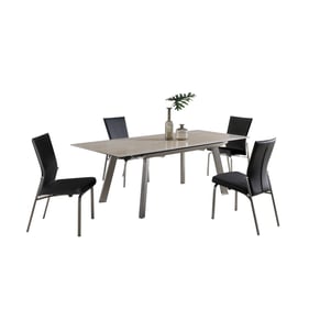 Chintaly Imports Eleanor Molly Black 5pc Dining Room Set with Motion Back C...